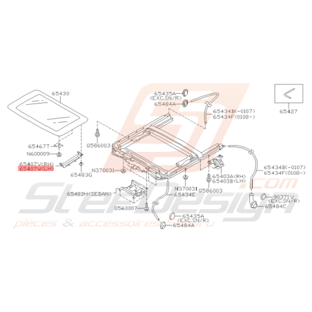 Cache de Toit Ouvrant Origine Subaru WRX 2001 - 2005