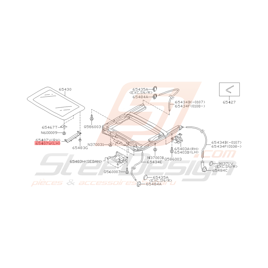 Cache de Toit Ouvrant Origine Subaru WRX 2001 - 2005 Cache de Toit Ouvrant Origine Subaru WRX 2001 - 2005