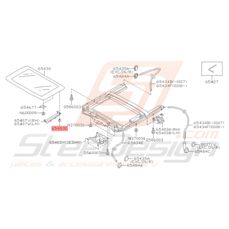 Agrafe Toit Ouvrant Origine Subaru WRX 2001 - 2005