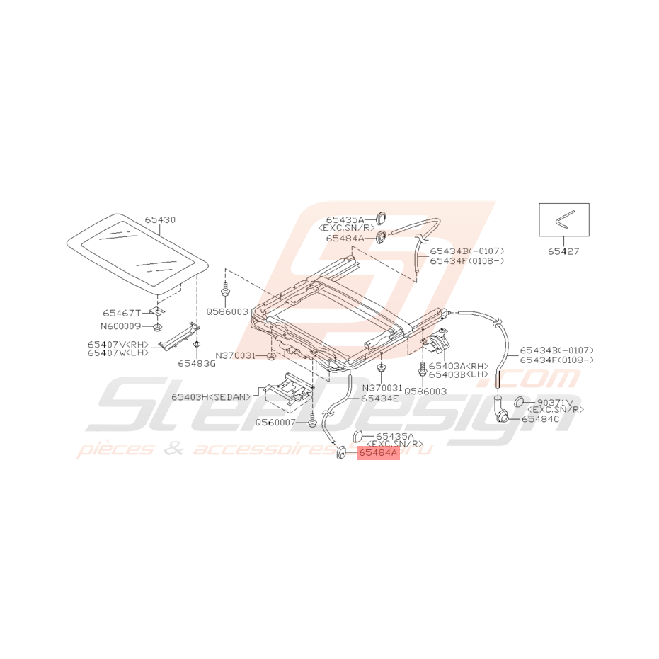 Anneau de Vidange Toit Ouvrant Origne Subaru WRX 2001 - 2005 Anneau de Vidange Toit Ouvrant Origne Subaru WRX 2001 - 2005