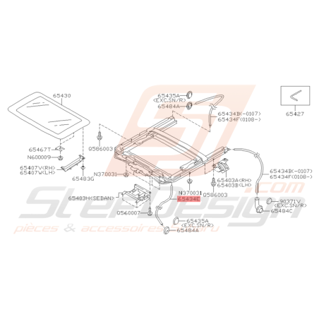 Tube de Vidange Avant Toit Ouvrant Origine Subaru WRX 2001 - 2005