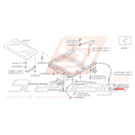 Passe Fil Vidange Toit Ouvrant Origine Subaru WRX 2001 - 2005