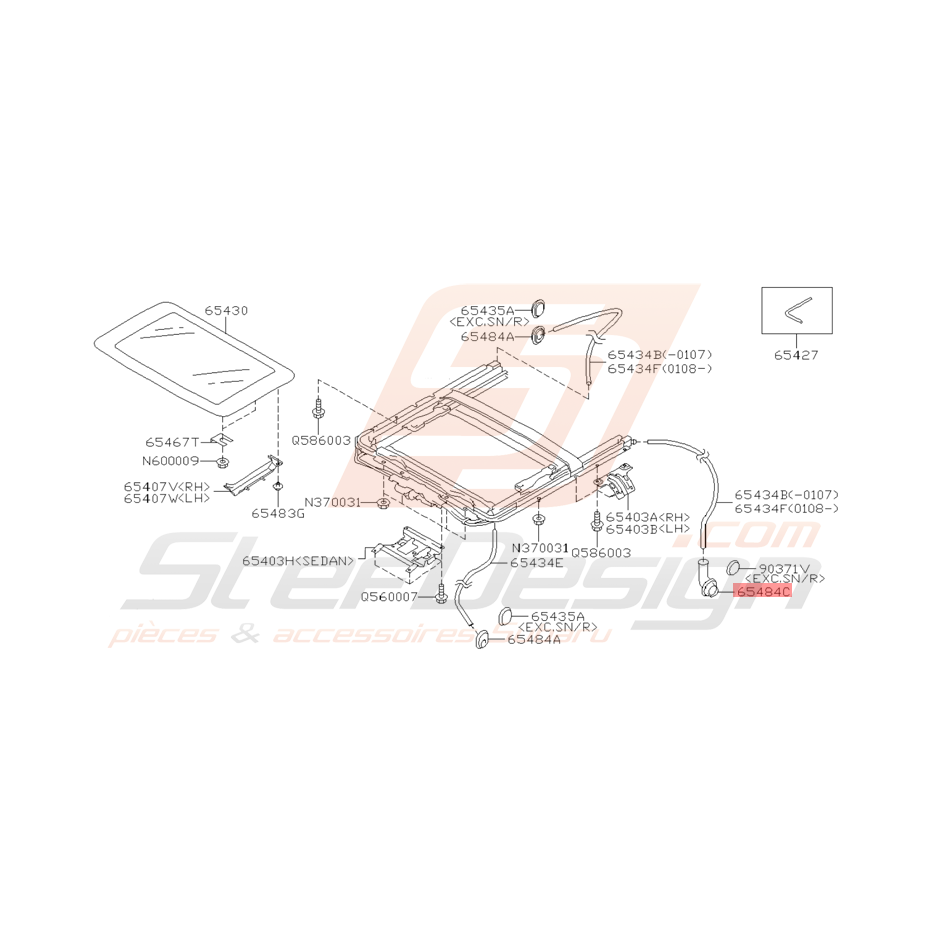 Passe Fil Vidange Toit Ouvrant Origine Subaru WRX 2001 - 2005 Passe Fil Vidange Toit Ouvrant Origine Subaru WRX 2001 - 2005