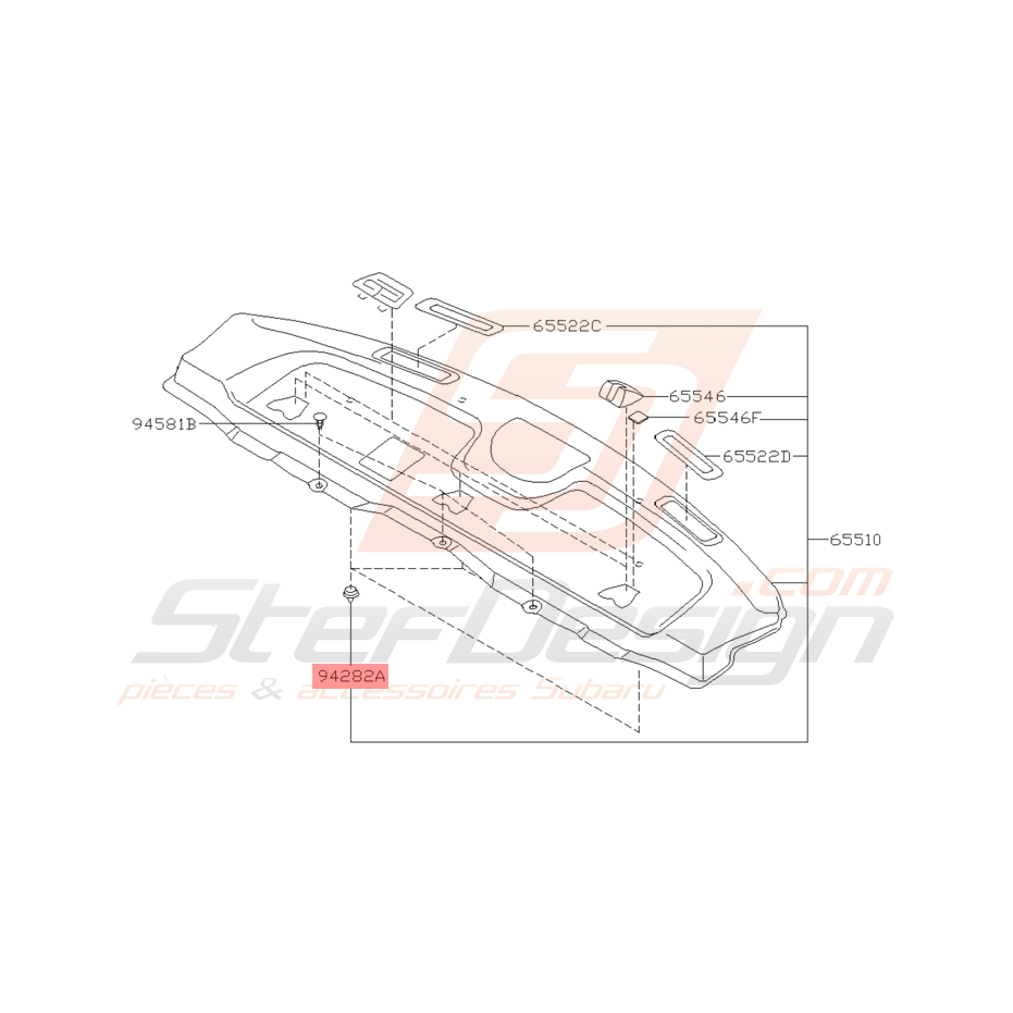 Agrafe Plage Arrière Origine Subaru WRX et STI 2001 - 2005