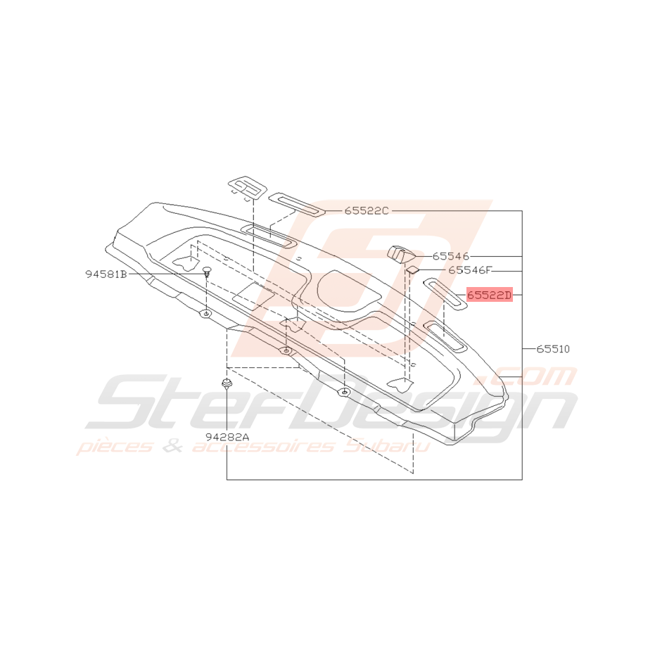 Grille Ventilation Plage Arrière Origine Subaru WRX et STI 2001 - 2005
