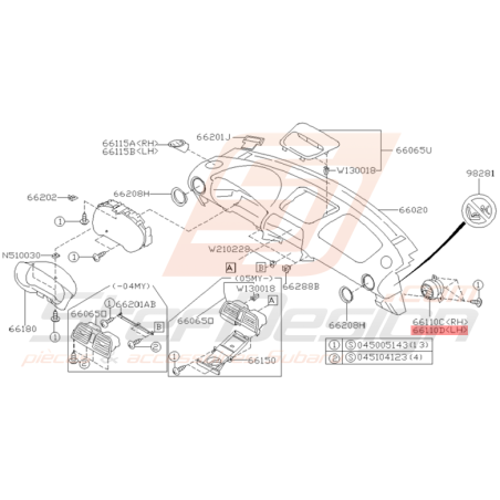 Grille de Ventilation Origine Subaru WRX et STI 2001 - 2005