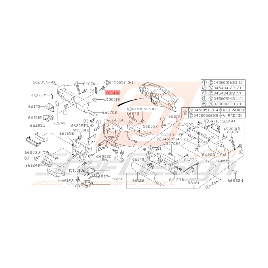 Support de Tableau de Bord Origine Subaru WRX / STI 2001 - 2005 Support de Tableau de Bord Origine Subaru WRX / STI 2001 - 2005