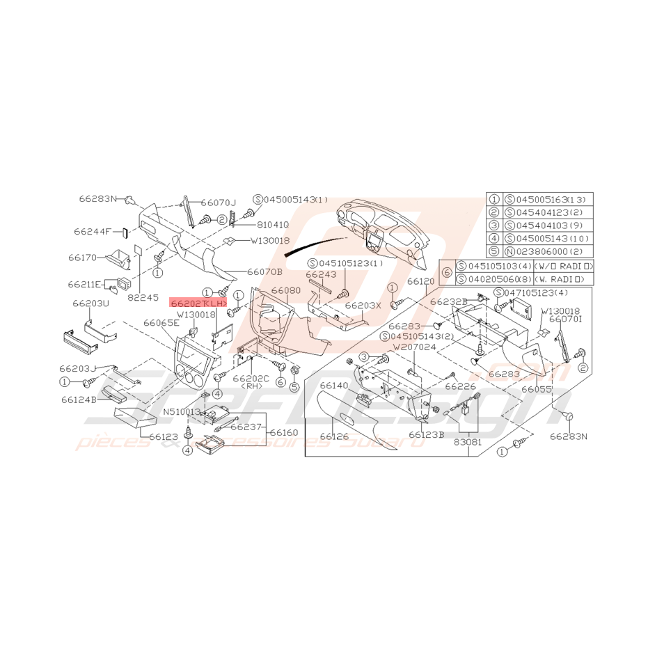 Support Fixation Latérale d'auto-radio Origine Subaru WRX/STI 01-04 Support Fixation Latérale d'auto-radio Origine Subaru WRX/STI 01-04