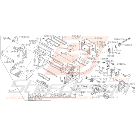 Schéma d'Unité de Chauffage Origine Subaru WRX et STI 2001 - 2005
