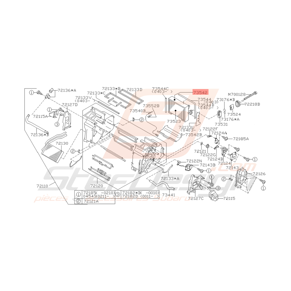 Isolant de Chauffage Origine Subaru WRX et STI 2001 - 2005