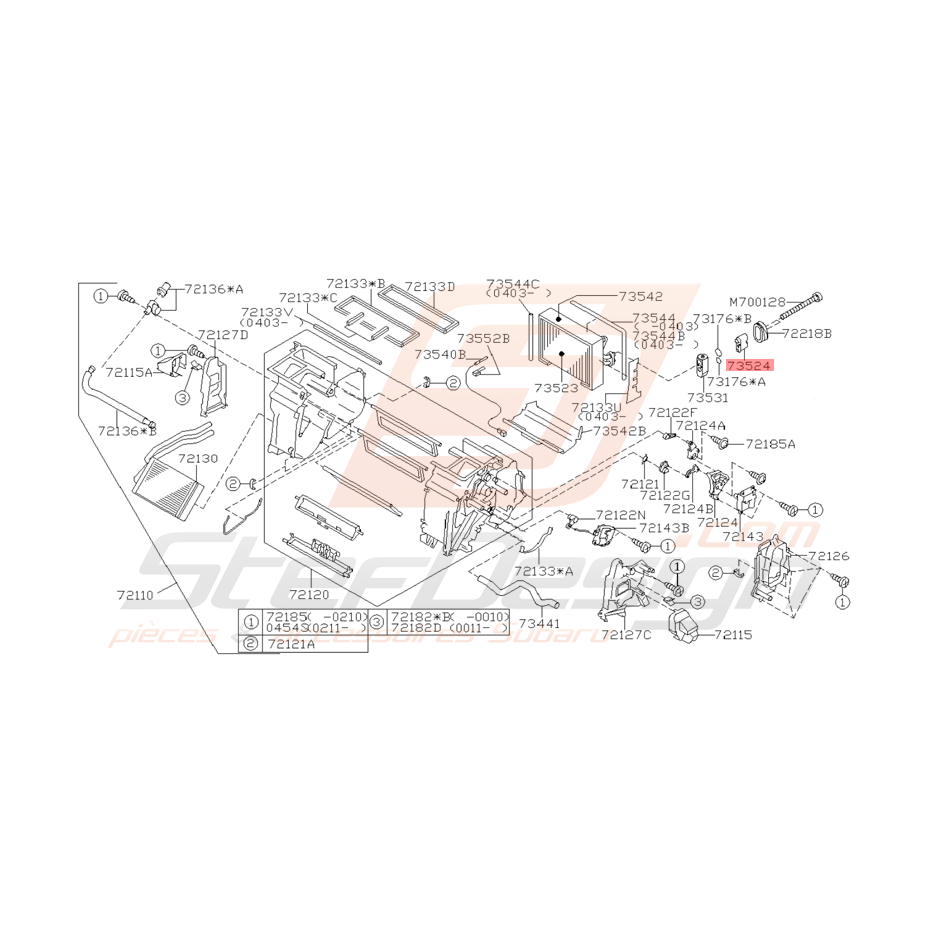 Bloc Chauffage Origine Subaru WRX et STI 2001 - 2005