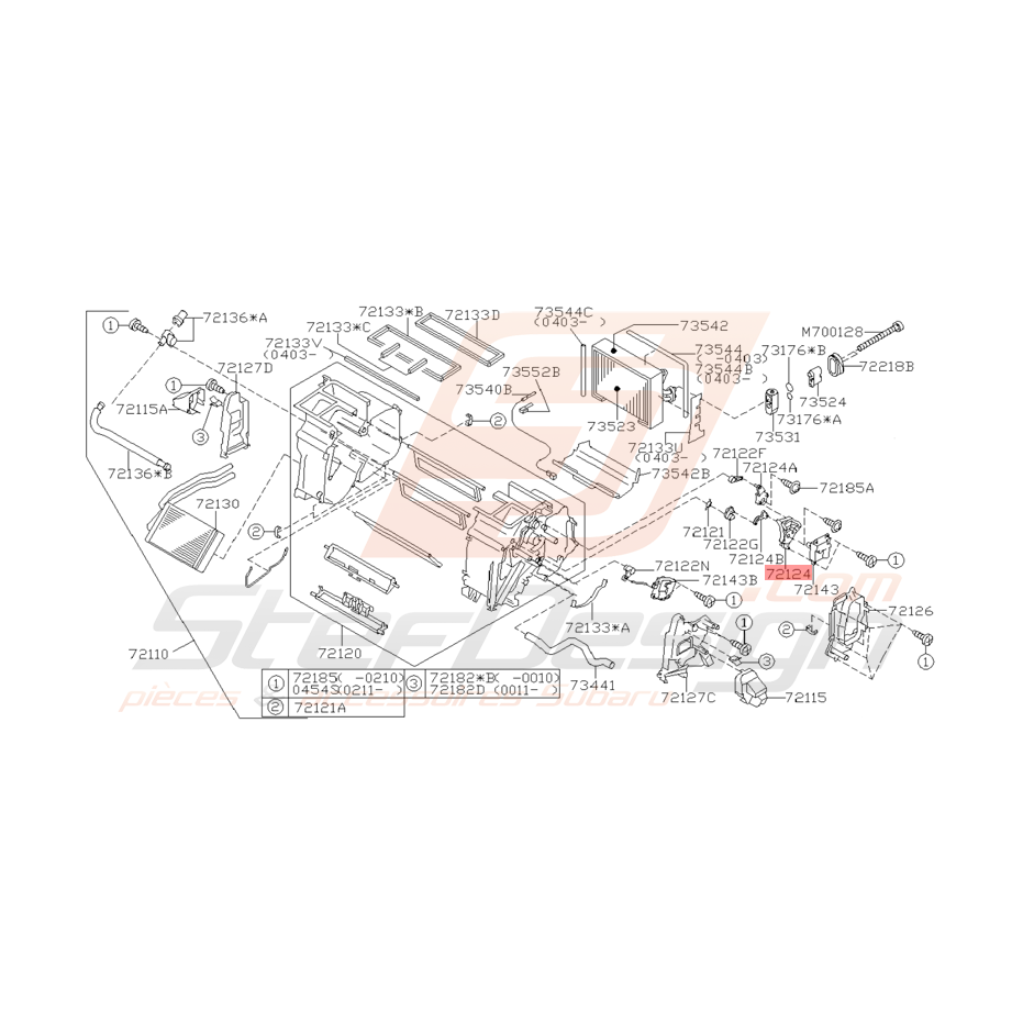 Tringlerie Origine Subaru WRX et STI de 2001 à 2005