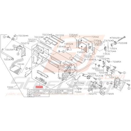 Boitier de Chauffage sans Clim Origine Subaru WRX et STI 01 - 05