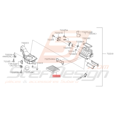 Filtre à Pollen Origine Subaru WRX et STI 2001 - 2005