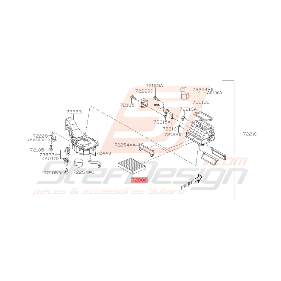 Filtre à Pollen Origine Subaru WRX et STI 2001 - 2005