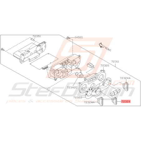 Bouton de Ventilation sans Clim Origine Subaru WRX STI 01 - 04