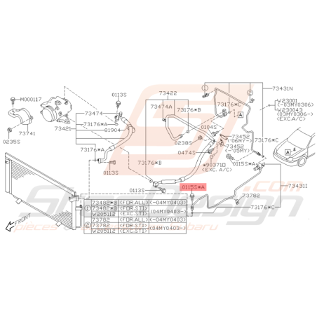 Boulon et Rondelle Origine Subaru WRX STI