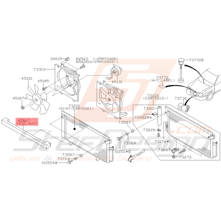 Garniture de Radiateur Origine Subaru WRX et STI 2001 - 2005