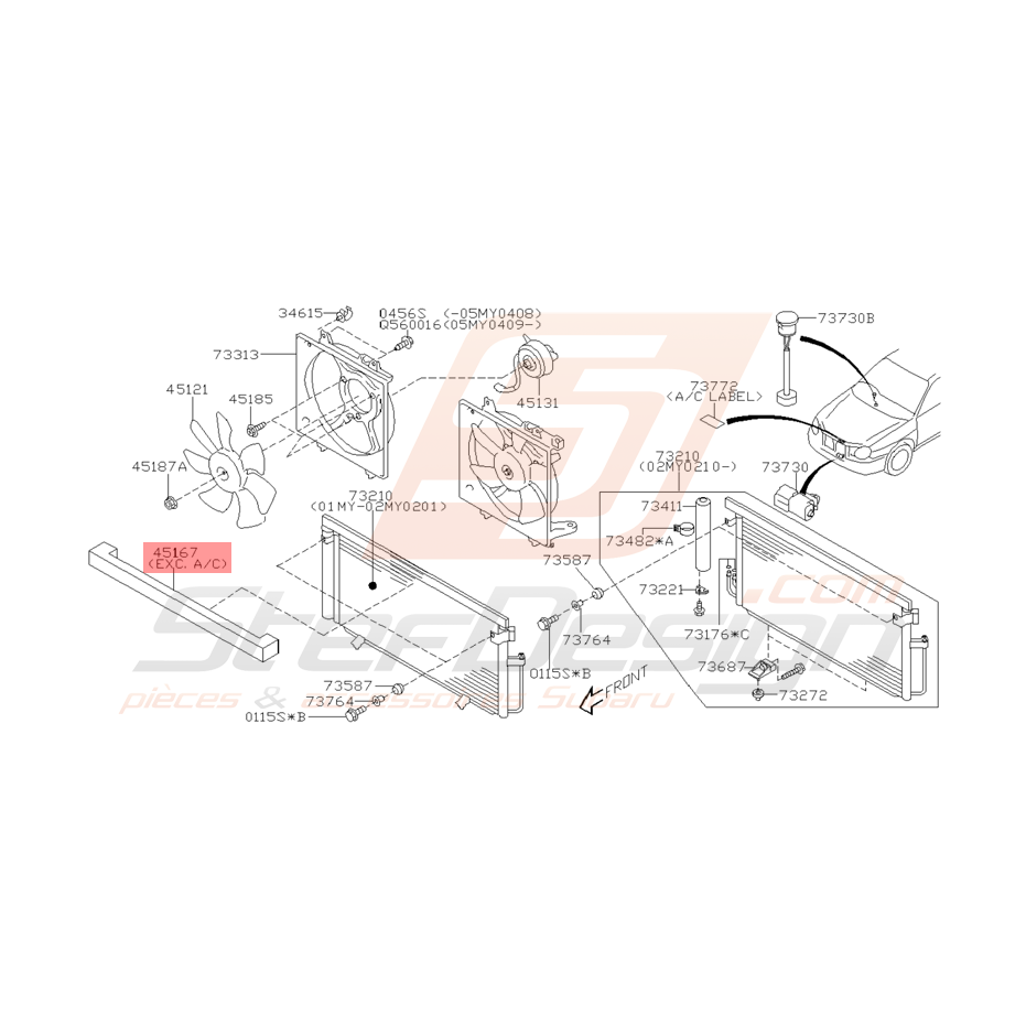 Garniture de Radiateur Origine Subaru WRX et STI 2001 - 2005
