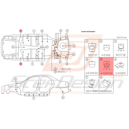 Bouchon de Carrosserie Origine Subaru WRX et STI 2001 - 2005