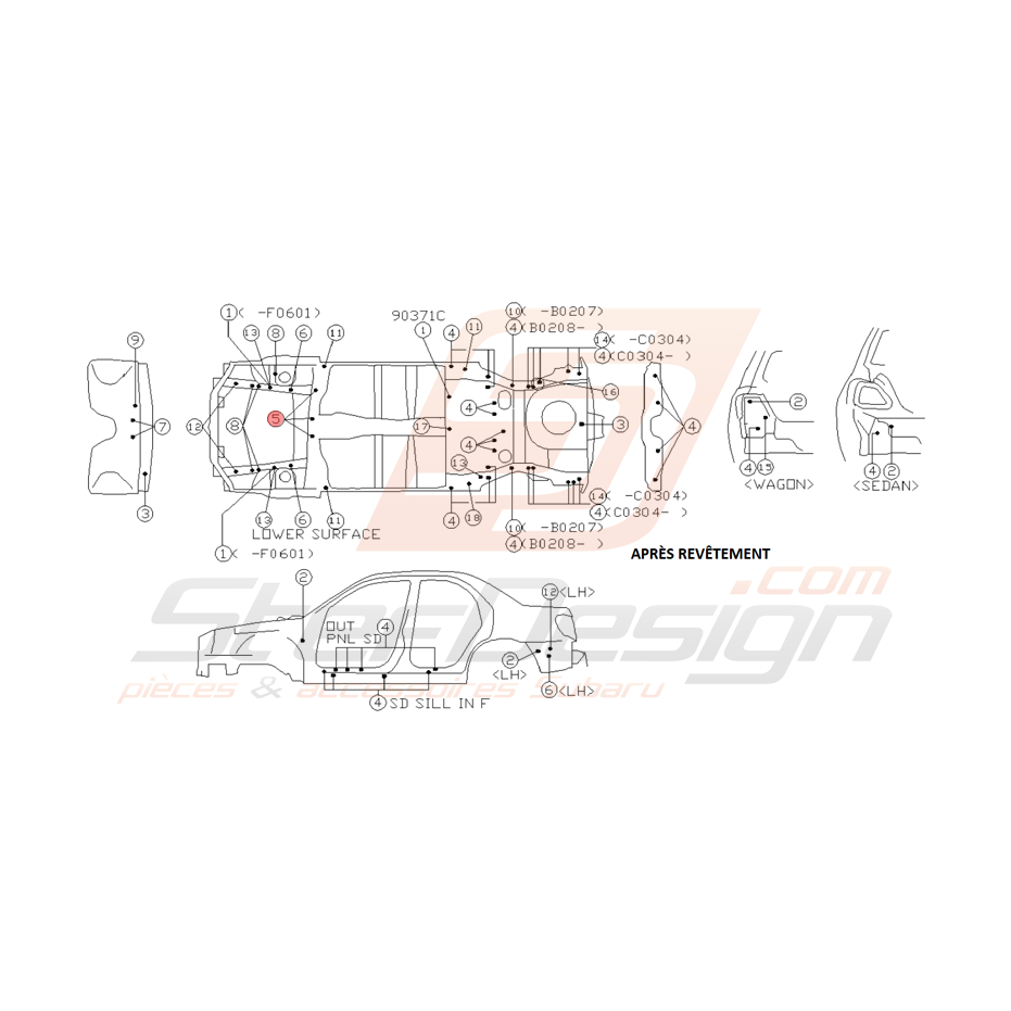 Bouchon de Carrosserie Origine Subaru WRX et STI 2001 - 2005 Bouchon de Carrosserie Origine Subaru WRX et STI 2001 - 2005