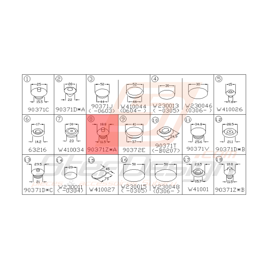 Douille Origine Subaru WRX et STI 2001 - 2005