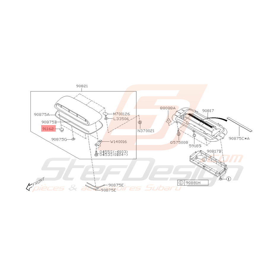 Clips Prise d'Air Origine Subaru WRX et STI 01/04/2000 - 31/01/2001