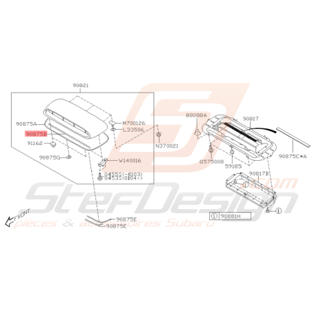 Garniture de Prise d'air Origine Subaru WRX et STI 2001 - 2005