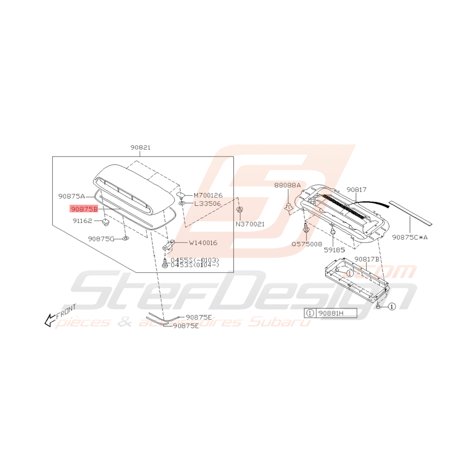 Garniture de Prise d'air Origine Subaru WRX et STI 2001 - 2005 Garniture de Prise d'air Origine Subaru WRX et STI 2001 - 2005