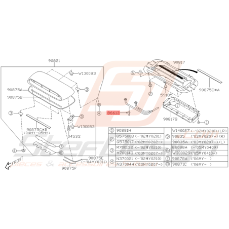 Attache Lave Glaces Origine Subaru STI 2002 - 2005