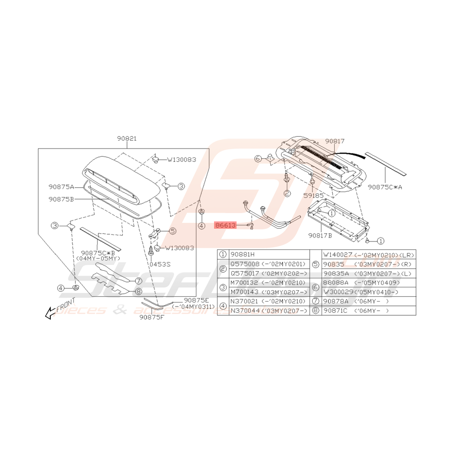 Attache Lave Glaces Origine Subaru STI 2002 - 2005 Attache Lave Glaces Origine Subaru STI 2002 - 2005