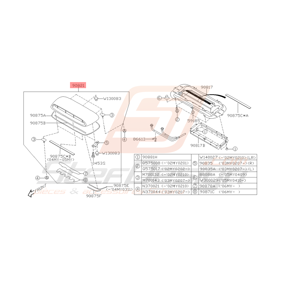 Prise d'air Origine Subaru WRX 2003 - 2005 Prise d'air Origine Subaru WRX 2003 - 2005