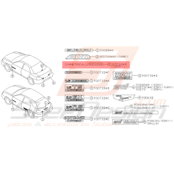 Autocollant Lunette Arrière AWD Origine Subaru WRX STI 05-07