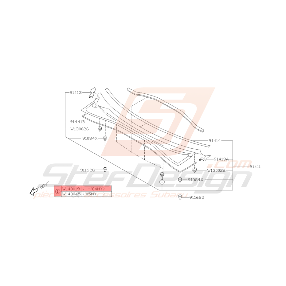 Agrafe Origine Subaru