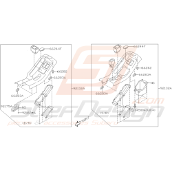 Schéma de Console Arrière Origine Subaru WRX STI 2003 - 2004