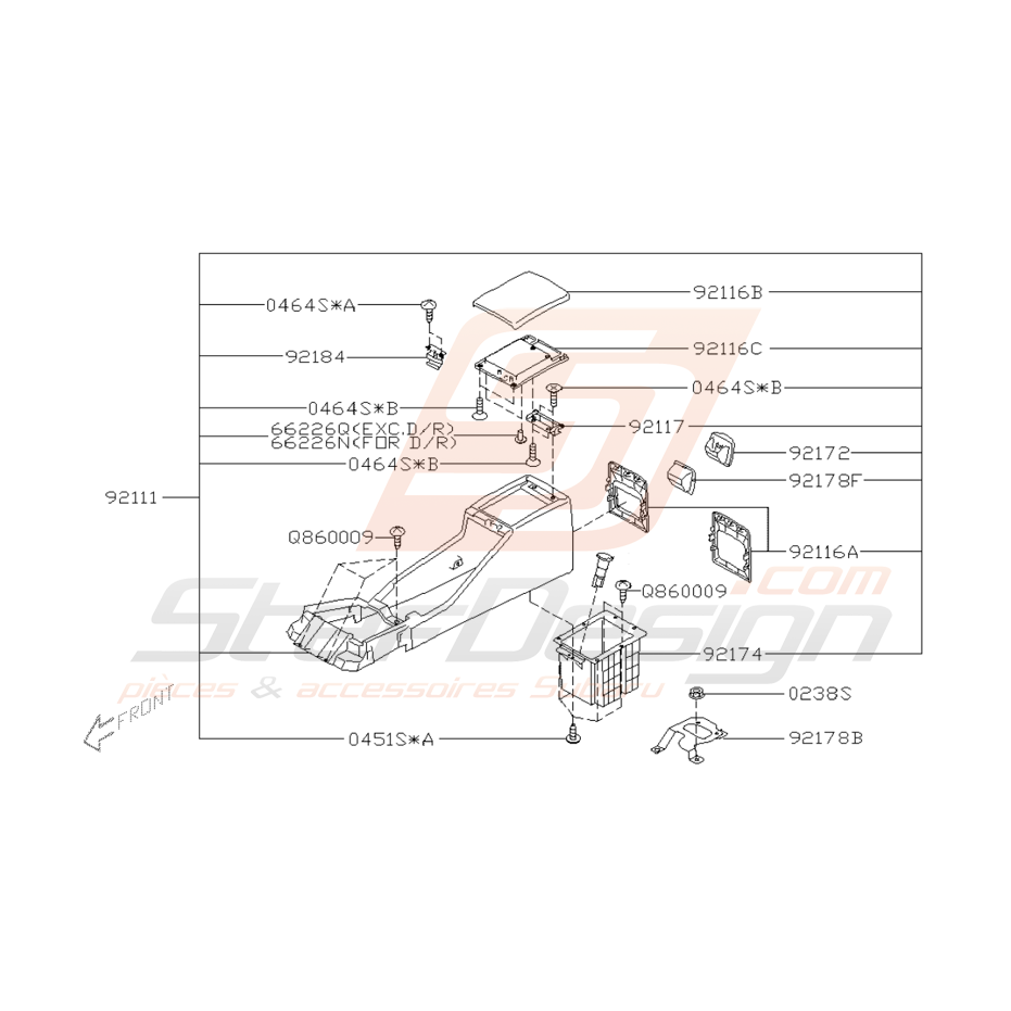 Schéma de Console Centrale Origine Subaru WRX STI 2005 Schéma de Console Centrale Origine Subaru WRX STI 2005