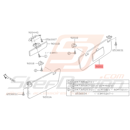 Pare Soleil Origine Subaru WRX et STI 04/2004 - 2005