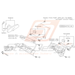 Schéma Rétroviseur et Poignées Intérieures Subaru WRX STI 01 - 05