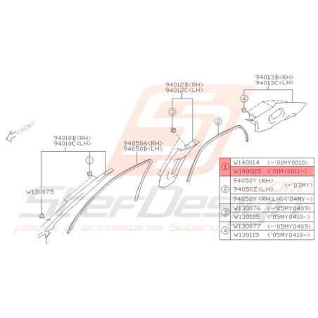 Agrafe Origine Subaru WRX STI