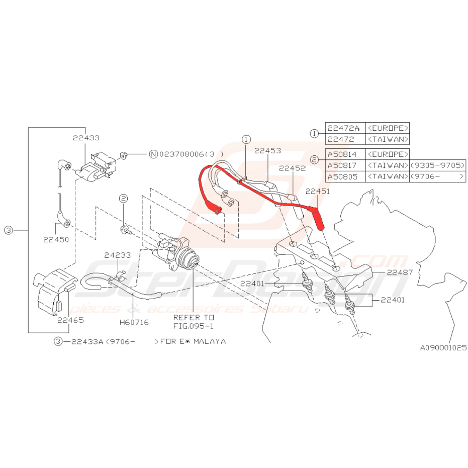 faisceau allumage n°1 pour subaru Vanille faisceau allumage n°1 pour subaru Vanille
