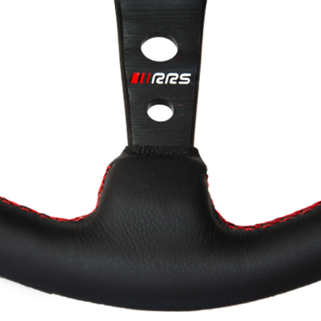 Volant RRS SIMILI CUIR tulipage 90mm 3 branches Noires