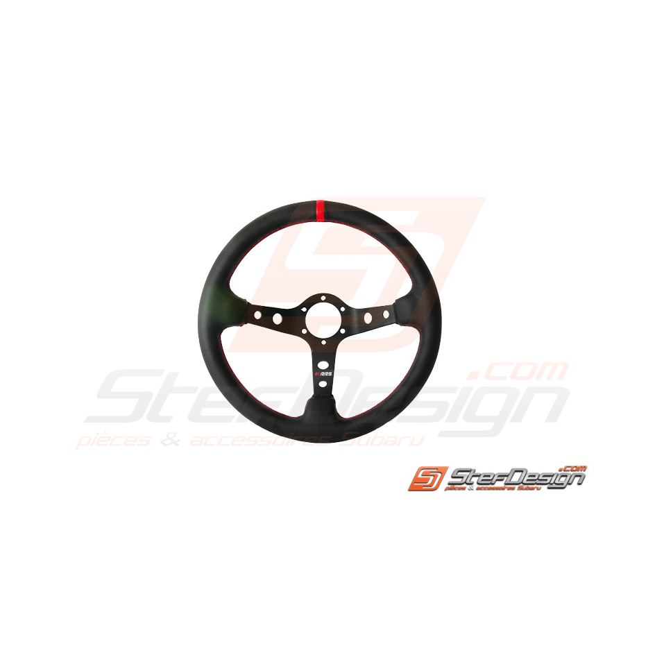 Volant RRS SIMILI CUIR tulipage 90mm 3 branches Noires