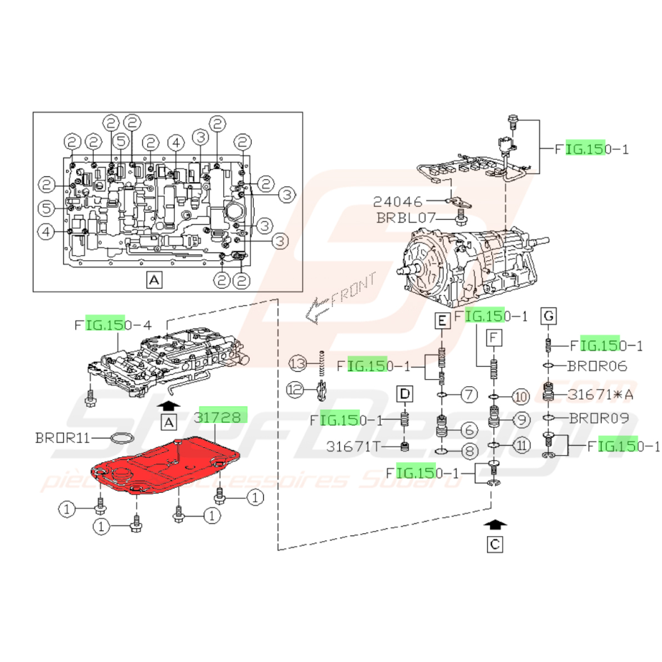 Crépine de boite de vitesse pour subaru BRZ de 2013 à 2022