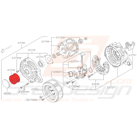 Poulie d'alternateur pour Subaru forester SJ 2015