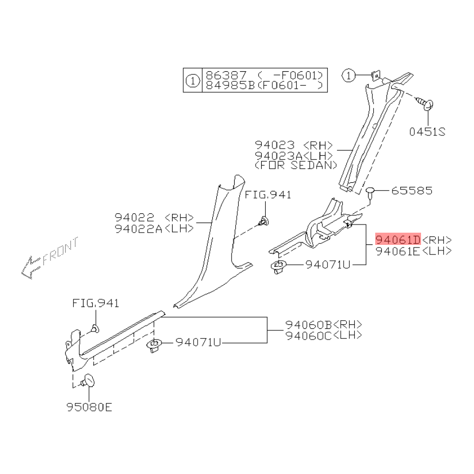 Seuil de porte arrière SUBARU WRX/STI 01-07 Seuil de porte arrière SUBARU WRX/STI 01-07