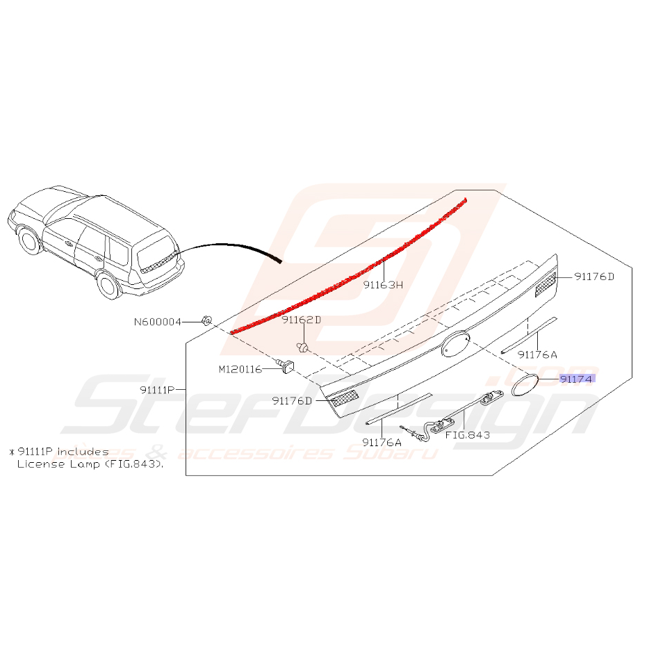 Joint de vitre arrière pour subaru forester SG9 Joint de vitre arrière pour subaru forester SG9