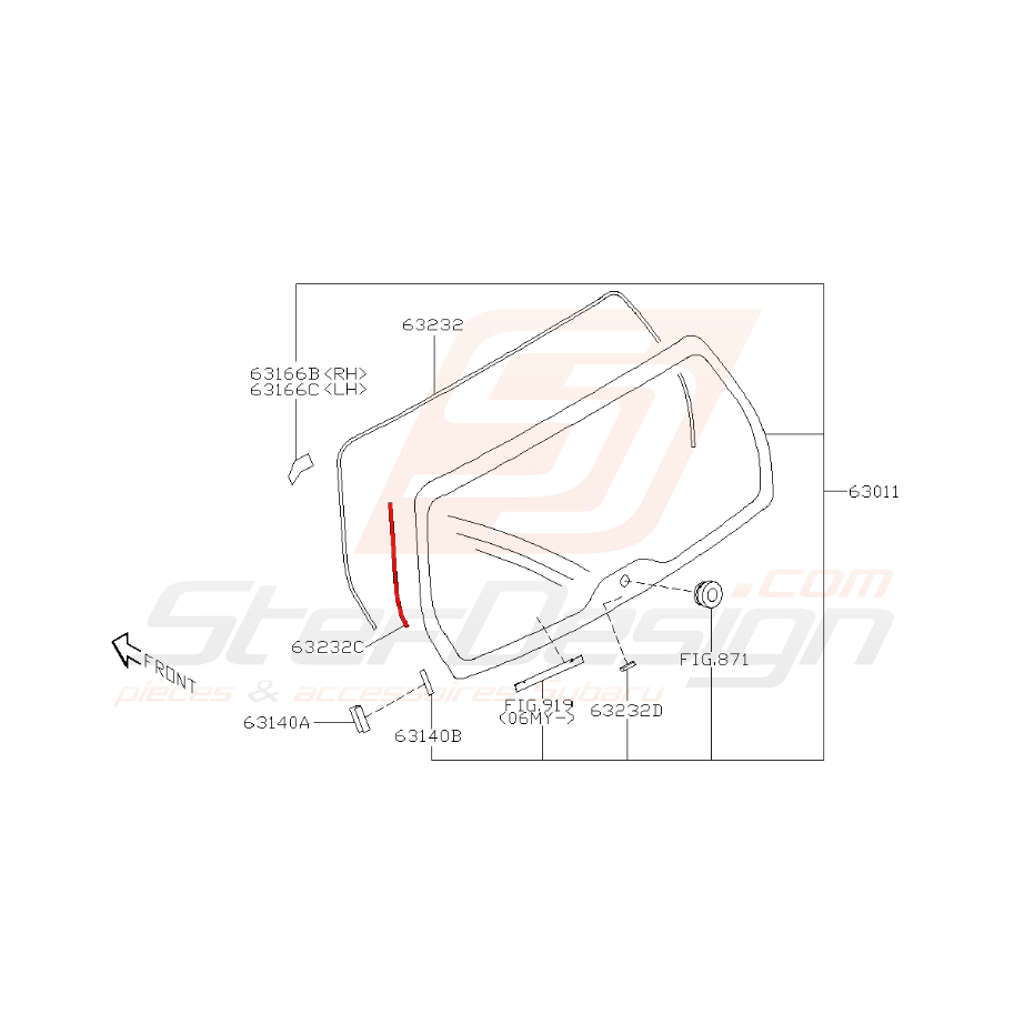 Joint de lunette arrière pour subaru forester SG9 Joint de lunette arrière pour subaru forester SG9
