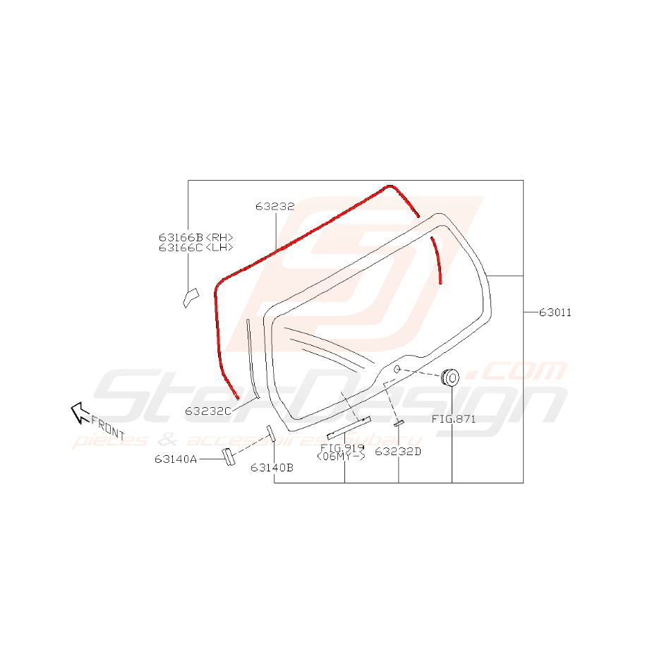 joint de pare brise arrière pour subaru forester SG9 joint de pare brise arrière pour subaru forester SG9