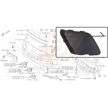 Cache de pare choc avant pour subaru BRZ de 2013 à 2016