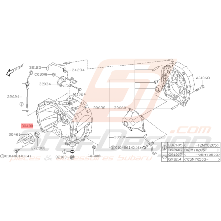 Carter de Boite de Vitesse Origine Subaru STI 2001 - 2002